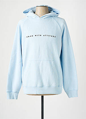 Sweat-shirt bleu HUMAN WITH ATTITUDE homme