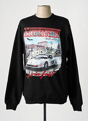 Sweat-shirt noir HUMAN WITH ATTITUDE homme