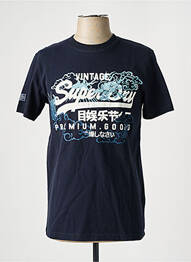 T-shirt bleu SUPERDRY homme