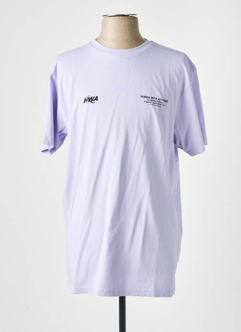 T-shirt violet HUMAN WITH ATTITUDE pour homme