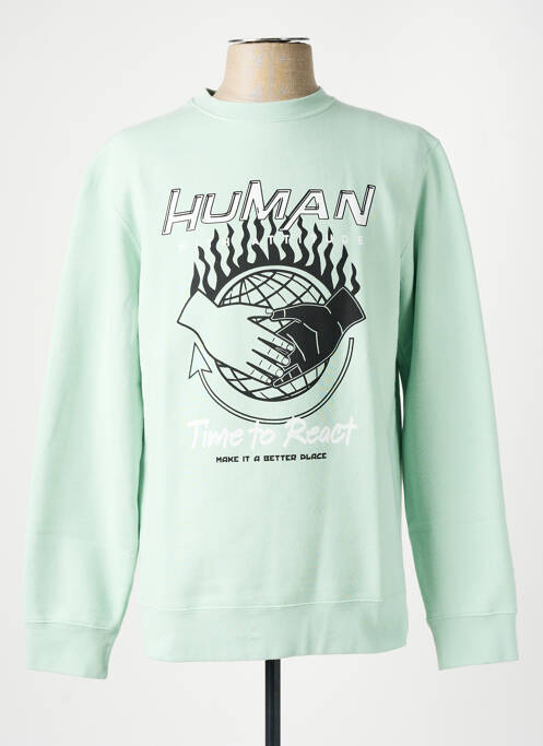 Sweat-shirt vert HUMAN WITH ATTITUDE pour homme