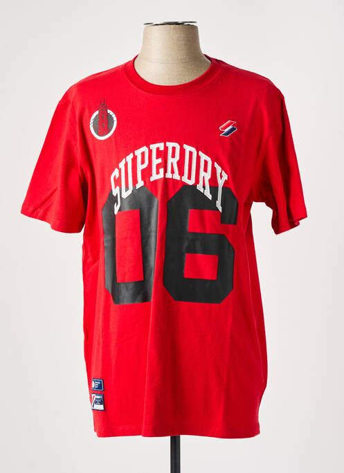 T-shirt rouge SUPERDRY pour homme