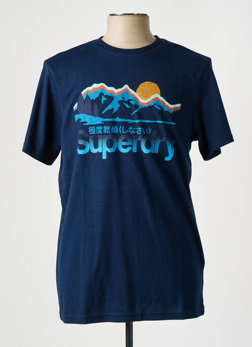 T-shirt bleu SUPERDRY pour homme