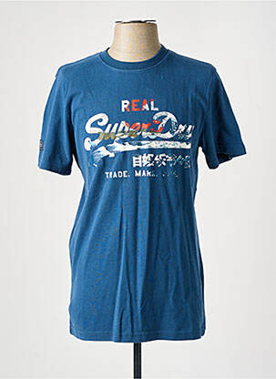 T-shirt bleu SUPERDRY homme