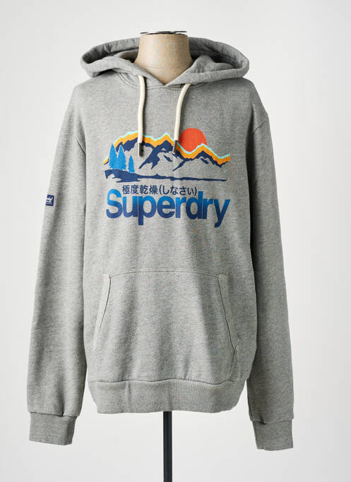 Sweat-shirt gris SUPERDRY pour homme