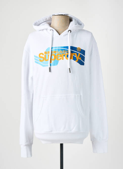 Sweat-shirt blanc SUPERDRY pour homme