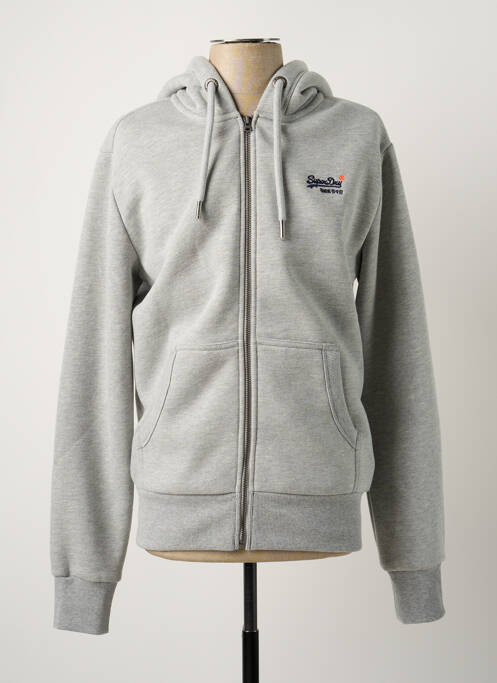 Sweat-shirt gris SUPERDRY pour homme