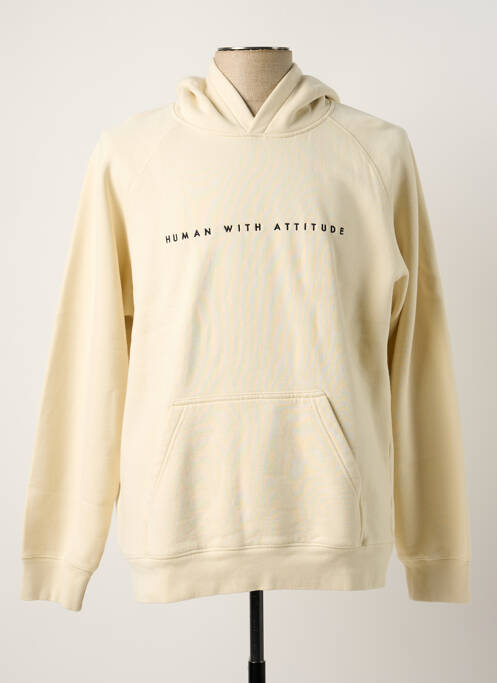 Sweat-shirt beige HUMAN WITH ATTITUDE pour homme