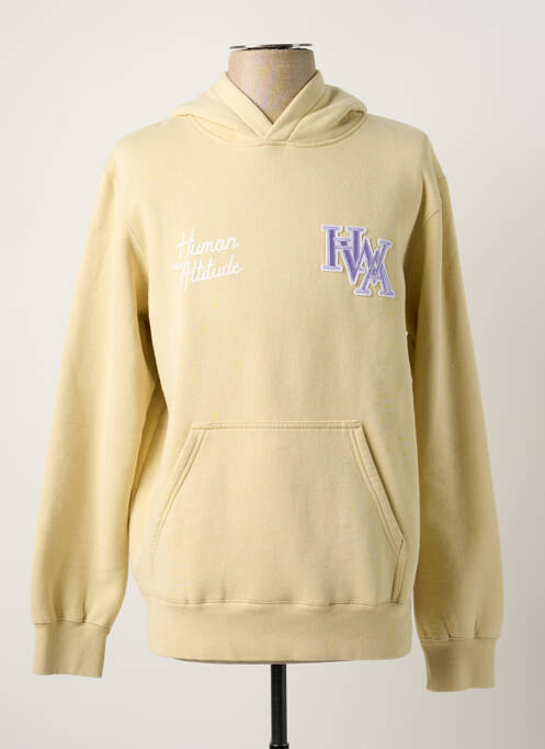 Sweat-shirt beige HUMAN WITH ATTITUDE pour homme