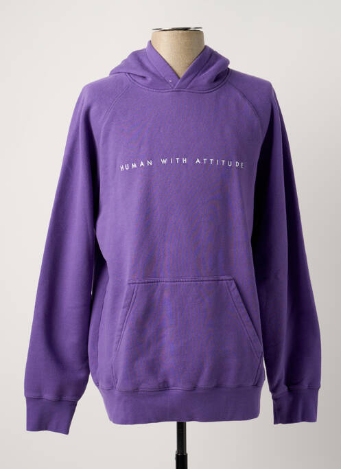 Sweat-shirt violet HUMAN WITH ATTITUDE pour homme