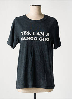 T-shirt gris MANGO pour femme