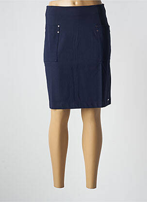 Jupe mi-longue bleu MALOKA femme