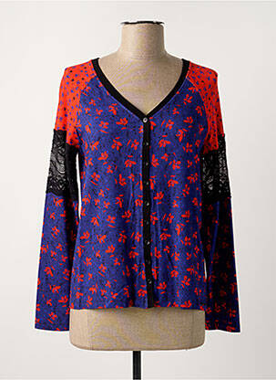 Gilet manches longues bleu PAUL BRIAL femme