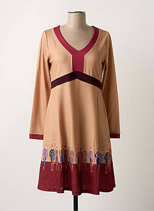 Robe mi-longue beige PAUL BRIAL femme