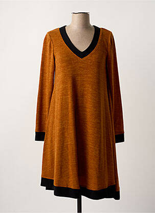 Robe mi-longue orange PAUL BRIAL femme