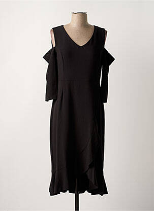 Robe mi-longue noir PAUL BRIAL femme