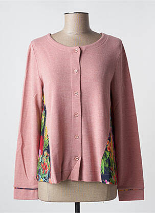 Gilet manches longues rose MALOKA femme
