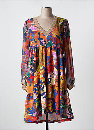 Robe mi-longue orange MALOKA femme