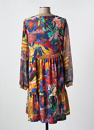 Robe mi-longue orange MALOKA femme