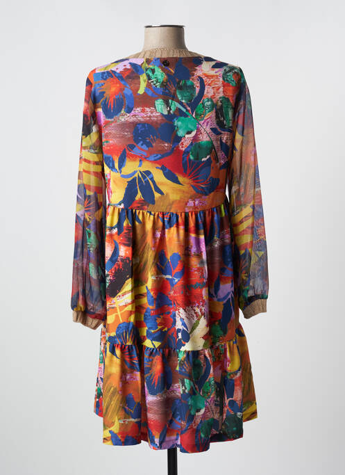 Robe mi-longue orange MALOKA pour femme