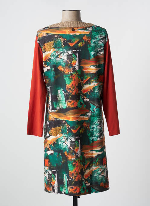 Robe mi-longue orange MALOKA pour femme