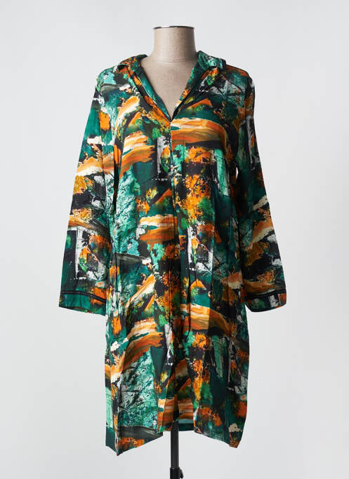 Robe mi-longue vert MALOKA pour femme