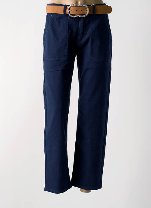 Pantalon droit bleu C'EST BEAU LA VIE pour femme