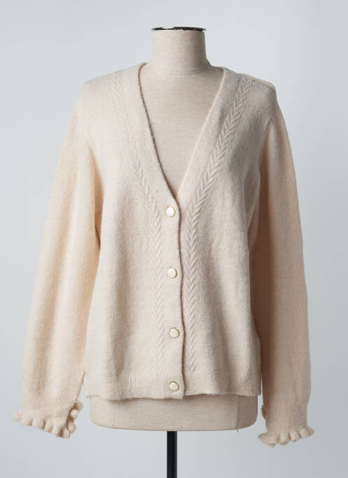 Gilet manches longues beige C'EST BEAU LA VIE pour femme