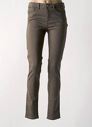 Pantalon slim marron C'EST BEAU LA VIE femme