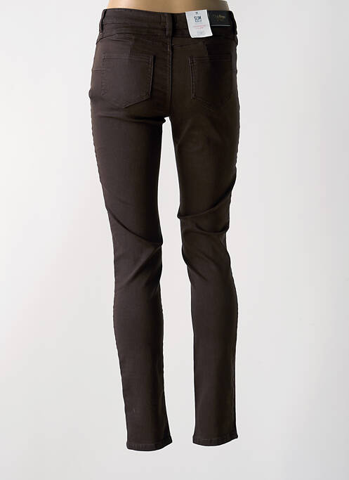 Pantalon slim marron C'EST BEAU LA VIE pour femme