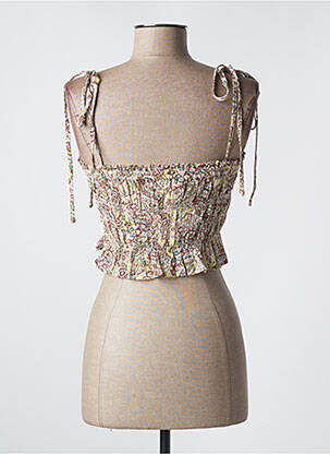 Crop top marron MANGO femme