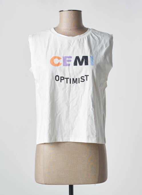 T-shirt blanc CEMI pour femme