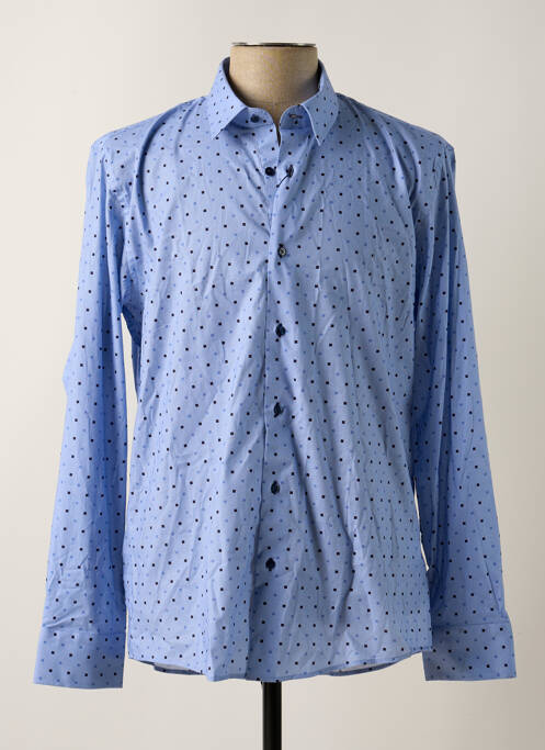 Chemise manches longues bleu BRUCE & BUTLER  pour homme