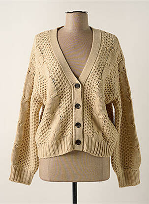 Gilet manches longues beige JACQUELINE DE YONG pour femme