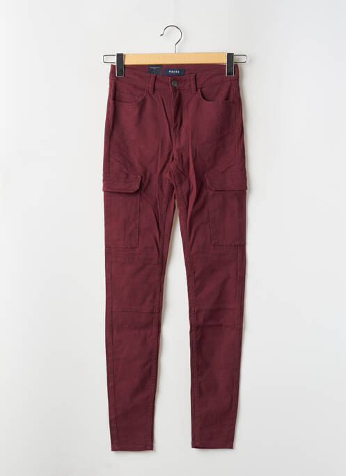 Pantalon cargo rouge PIECES pour femme