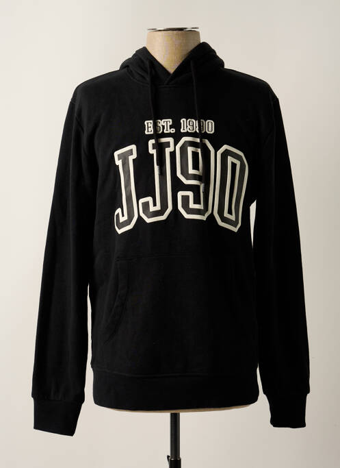 Sweat-shirt à capuche noir JACK & JONES pour homme