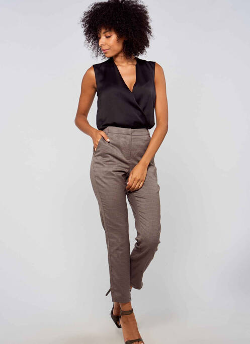 Pantalon chino marron VERO MODA pour femme