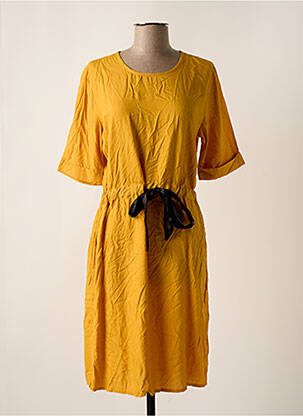 Robe mi-longue jaune JACQUELINE DE YONG femme