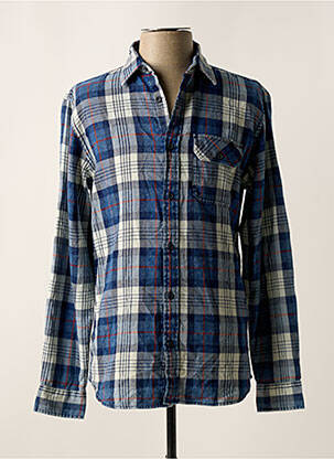 Chemise manches longues bleu JACK & JONES pour homme