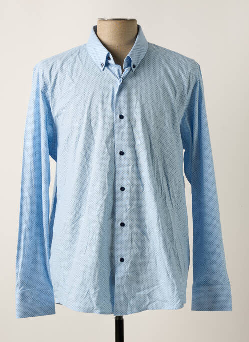 Chemise manches longues bleu BRUCE & BUTLER  pour homme