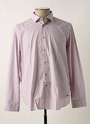 Chemise manches longues rose DELAHAYE pour homme