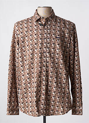 Chemise manches longues beige DELAHAYE homme
