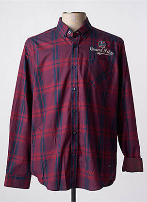 Chemise manches longues bordeaux DELAHAYE homme