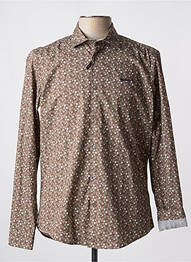 Chemise manches longues beige DELAHAYE homme