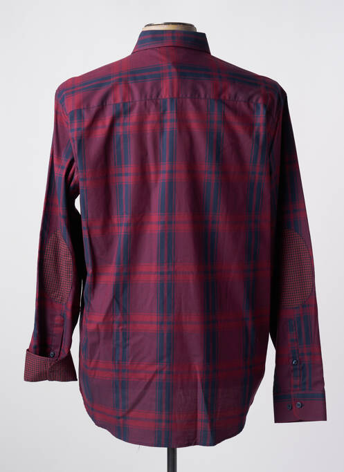 Chemise manches longues bordeaux DELAHAYE pour homme