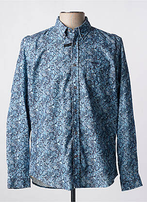 Chemise manches longues bleu marine DELAHAYE homme