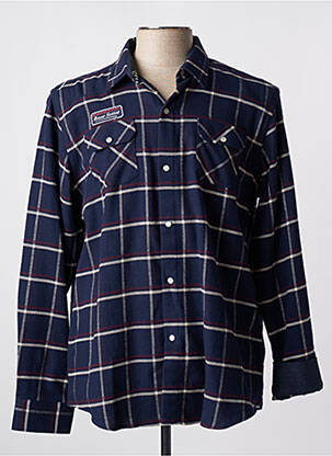 Chemise manches longues bleu marine DELAHAYE homme