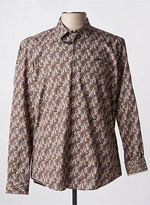 Chemise manches longues beige DELAHAYE homme