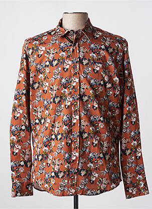 Chemise manches longues orange DELAHAYE homme