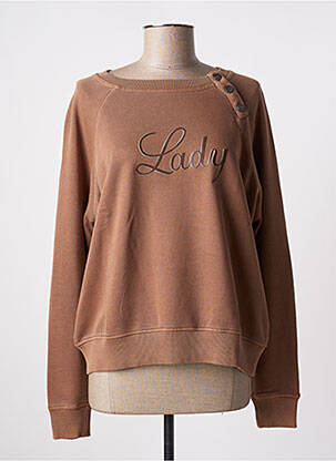 Sweat-shirt marron clair DELAHAYE femme